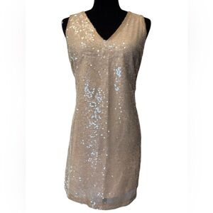 A New Day Cream Sequin Sheath Mini Dress ⭐️New Without Tag⭐️
